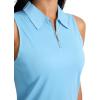 imageG Gradual Womens Golf Shirt Sleeveless Zip Up Polo Shirts for Women Collared Lightweight Tennis Athletic Tank TopLight Blue
