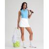 imageG Gradual Womens Golf Shirt Sleeveless Zip Up Polo Shirts for Women Collared Lightweight Tennis Athletic Tank TopLight Blue
