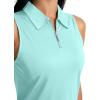 imageG Gradual Womens Golf Shirt Sleeveless Zip Up Polo Shirts for Women Collared Lightweight Tennis Athletic Tank TopLight Green