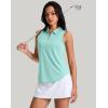 imageG Gradual Womens Golf Shirt Sleeveless Zip Up Polo Shirts for Women Collared Lightweight Tennis Athletic Tank TopLight Green