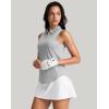 imageG Gradual Womens Golf Shirt Sleeveless Zip Up Polo Shirts for Women Collared Lightweight Tennis Athletic Tank TopLight Grey