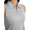 imageG Gradual Womens Golf Shirt Sleeveless Zip Up Polo Shirts for Women Collared Lightweight Tennis Athletic Tank TopLight Grey