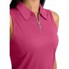 imageG Gradual Womens Golf Shirt Sleeveless Zip Up Polo Shirts for Women Collared Lightweight Tennis Athletic Tank TopLight Rose
