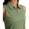 imageG Gradual Womens Golf Shirt Sleeveless Zip Up Polo Shirts for Women Collared Lightweight Tennis Athletic Tank TopOlive