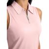 imageG Gradual Womens Golf Shirt Sleeveless Zip Up Polo Shirts for Women Collared Lightweight Tennis Athletic Tank TopPink
