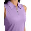 imageG Gradual Womens Golf Shirt Sleeveless Zip Up Polo Shirts for Women Collared Lightweight Tennis Athletic Tank TopPurple