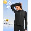 imageG Gradual Womens Lightweight Athletic Jacket Sun Protection UPF 50 Zip Up 4 Pockets Long Sleeve Shirts Workout RunningBlack