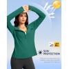 imageG Gradual Womens Lightweight Athletic Jacket Sun Protection UPF 50 Zip Up 4 Pockets Long Sleeve Shirts Workout RunningBlackish Green