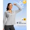 imageG Gradual Womens Lightweight Athletic Jacket Sun Protection UPF 50 Zip Up 4 Pockets Long Sleeve Shirts Workout RunningLight Grey