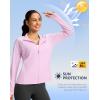 imageG Gradual Womens Lightweight Athletic Jacket Sun Protection UPF 50 Zip Up 4 Pockets Long Sleeve Shirts Workout RunningPink