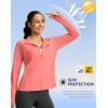 imageG Gradual Womens Lightweight Athletic Jacket Sun Protection UPF 50 Zip Up 4 Pockets Long Sleeve Shirts Workout RunningPink Coral
