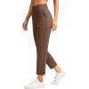 imageG Gradual Womens Pants Ankle 78 Golf Pants 3 Pockets Stretchy Petite Travel Pants Inner Drawstring for Work Business CasualBrown
