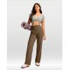 imageG Gradual Womens Yoga Pants Wide Leg wiht Pockets High Waist Stretch Loose Casual Lounge Sweatpants PetiteRegularTallBrown