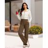 imageG Gradual Womens Yoga Pants Wide Leg wiht Pockets High Waist Stretch Loose Casual Lounge Sweatpants PetiteRegularTallBrown