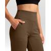 imageG Gradual Womens Yoga Pants Wide Leg wiht Pockets High Waist Stretch Loose Casual Lounge Sweatpants PetiteRegularTallBrown