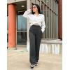 imageG Gradual Womens Yoga Pants Wide Leg wiht Pockets High Waist Stretch Loose Casual Lounge Sweatpants PetiteRegularTallCharcoal