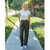 imageG Gradual Womens Yoga Pants Wide Leg wiht Pockets High Waist Stretch Loose Casual Lounge Sweatpants PetiteRegularTallDark Olive