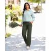 imageG Gradual Womens Yoga Pants Wide Leg wiht Pockets High Waist Stretch Loose Casual Lounge Sweatpants PetiteRegularTallDark Olive
