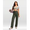 imageG Gradual Womens Yoga Pants Wide Leg wiht Pockets High Waist Stretch Loose Casual Lounge Sweatpants PetiteRegularTallDark Olive