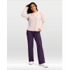 imageG Gradual Womens Yoga Pants Wide Leg wiht Pockets High Waist Stretch Loose Casual Lounge Sweatpants PetiteRegularTallDeep Purple