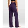 imageG Gradual Womens Yoga Pants Wide Leg wiht Pockets High Waist Stretch Loose Casual Lounge Sweatpants PetiteRegularTallDeep Purple