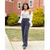 imageG Gradual Womens Yoga Pants Wide Leg wiht Pockets High Waist Stretch Loose Casual Lounge Sweatpants PetiteRegularTallGrey Blue