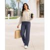 imageG Gradual Womens Yoga Pants Wide Leg wiht Pockets High Waist Stretch Loose Casual Lounge Sweatpants PetiteRegularTallGrey Blue