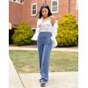 imageG Gradual Womens Yoga Pants Wide Leg wiht Pockets High Waist Stretch Loose Casual Lounge Sweatpants PetiteRegularTallHaze Blue