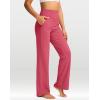 imageG Gradual Womens Yoga Pants Wide Leg wiht Pockets High Waist Stretch Loose Casual Lounge Sweatpants PetiteRegularTallPink