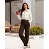 imageG Gradual Womens Yoga Pants Wide Leg wiht Pockets High Waist Stretch Loose Casual Lounge Sweatpants PetiteRegularTallReddish Brown
