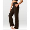 imageG Gradual Womens Yoga Pants Wide Leg wiht Pockets High Waist Stretch Loose Casual Lounge Sweatpants PetiteRegularTallReddish Brown