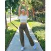 imageG Gradual Womens Yoga Pants Wide Leg wiht Pockets High Waist Stretch Loose Casual Lounge Sweatpants PetiteRegularTallSage Green