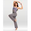 imageG Gradual Womens Yoga Pants Wide Leg wiht Pockets High Waist Stretch Loose Casual Lounge Sweatpants PetiteRegularTallStone Grey