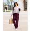 imageG Gradual Womens Yoga Pants Wide Leg wiht Pockets High Waist Stretch Loose Casual Lounge Sweatpants PetiteRegularTallWine