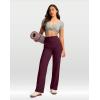 imageG Gradual Womens Yoga Pants Wide Leg wiht Pockets High Waist Stretch Loose Casual Lounge Sweatpants PetiteRegularTallWine