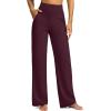 imageG Gradual Yoga Pants Women Wide Leg Dress Pants with Pockets High Waist Stretch PetiteRegularTall Casual Sweatpants WomenWine