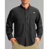 imageMens Long Sleeve Sun Protection Fishing Shirt with Zipper Pockets UPF 50 Lightweight Cool Sun Shirts for Men Hiking OutdoorBlack