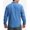 imageMens Long Sleeve Sun Protection Fishing Shirt with Zipper Pockets UPF 50 Lightweight Cool Sun Shirts for Men Hiking OutdoorDusty Blue