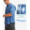 imageMens Long Sleeve Sun Protection Fishing Shirt with Zipper Pockets UPF 50 Lightweight Cool Sun Shirts for Men Hiking OutdoorDusty Blue