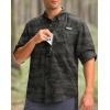 imageMens Long Sleeve Sun Protection Fishing Shirt with Zipper Pockets UPF 50 Lightweight Cool Sun Shirts for Men Hiking OutdoorGreen Camo