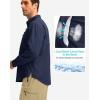 imageMens Long Sleeve Sun Protection Fishing Shirt with Zipper Pockets UPF 50 Lightweight Cool Sun Shirts for Men Hiking OutdoorNavy