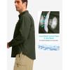 imageMens Long Sleeve Sun Protection Fishing Shirt with Zipper Pockets UPF 50 Lightweight Cool Sun Shirts for Men Hiking OutdoorOlive