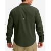 imageMens Long Sleeve Sun Protection Fishing Shirt with Zipper Pockets UPF 50 Lightweight Cool Sun Shirts for Men Hiking OutdoorOlive