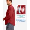 imageMens Long Sleeve Sun Protection Fishing Shirt with Zipper Pockets UPF 50 Lightweight Cool Sun Shirts for Men Hiking OutdoorRed