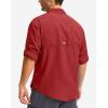imageMens Long Sleeve Sun Protection Fishing Shirt with Zipper Pockets UPF 50 Lightweight Cool Sun Shirts for Men Hiking OutdoorRed