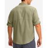 imageMens Long Sleeve Sun Protection Fishing Shirt with Zipper Pockets UPF 50 Lightweight Cool Sun Shirts for Men Hiking OutdoorSage Green