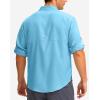 imageMens Long Sleeve Sun Protection Fishing Shirt with Zipper Pockets UPF 50 Lightweight Cool Sun Shirts for Men Hiking OutdoorSail
