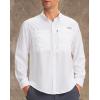 imageMens Long Sleeve Sun Protection Fishing Shirt with Zipper Pockets UPF 50 Lightweight Cool Sun Shirts for Men Hiking OutdoorWhite