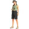 imageWomens 10quot Hiking Golf Long Shorts with 5 Pockets Knee Length Lightweight Quick Dry Cargo Bermuda Shorts for WomenBlack