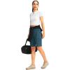 imageWomens 10quot Hiking Golf Long Shorts with 5 Pockets Knee Length Lightweight Quick Dry Cargo Bermuda Shorts for WomenDusty Blue